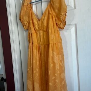 Mimi Chica Vibrant Orange Midi Dress